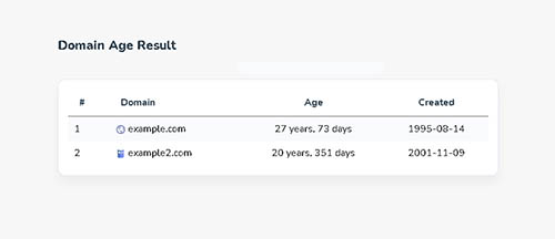 Domain Age Checker Tool
